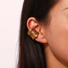 Pendientes de Acero Inoxidable Chapado en Oro 18K Pendientes 38 CELINAH 