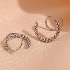 Pendientes de Aro en Espiral Doble Capa Chapados en Oro Pendientes 31 CELINAH PLATEADO 