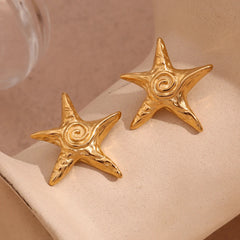 Pendientes Estrella Pentagonal Oro 18K Pendientes 41 CELINAH 