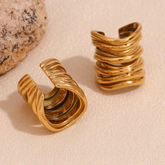 Pendientes de Acero Inoxidable Chapado en Oro 18K Pendientes 38 CELINAH 