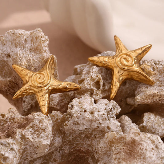 Pendientes Estrella Pentagonal Oro 18K Pendientes 41 CELINAH 