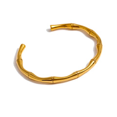 Brazalete de Bambú Chapado en Oro 18K Pulsera 45 CELINAH 