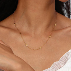 Collar de Corazón en Acero Inoxidable Chapado en Oro Collar 33 CELINAH 