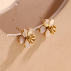 Pendientes Flor de Cerezo Chapados en Oro 18K Pendientes 47 CELINAH 