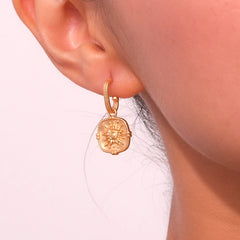 Pendientes de Aro Impermeables con Relieve Vintage Pendientes 30 CELINAH 