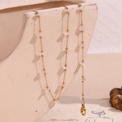 Conjunto Pulsera y Collar de Piedra Natural Chapado en Oro 18K Conjunto de Joyas 03 CELINAH 